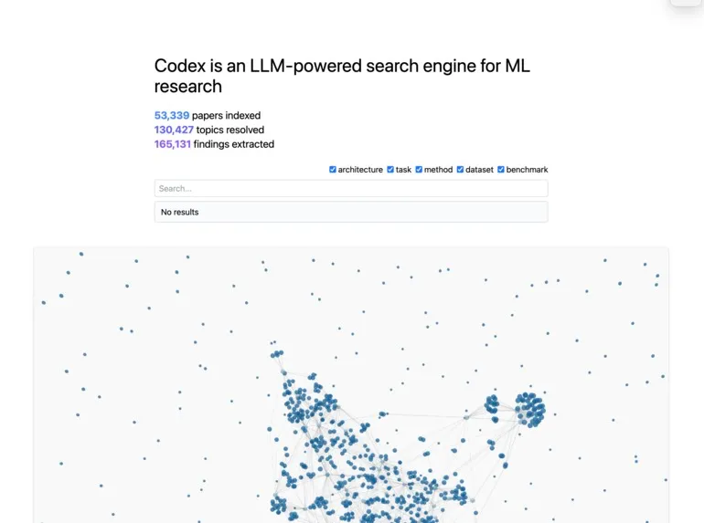 Screenshot of the homepage